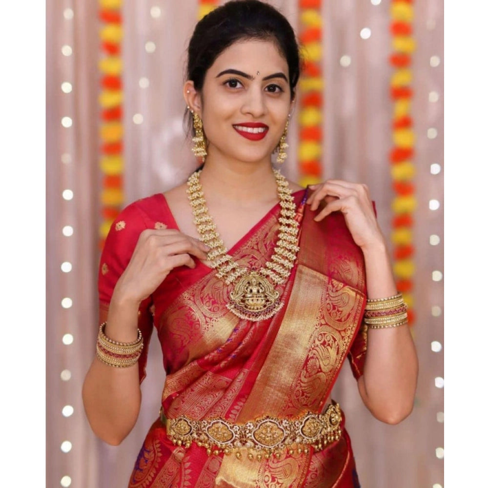 Women'S Soft Lichi Silk Printed Saree With Unstitched Blouse 5