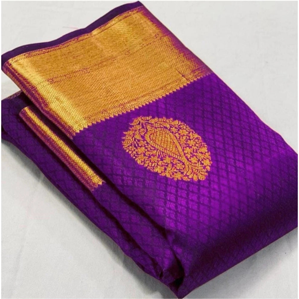 Women'S Soft Lichi Silk Printed Saree With Unstitched Blouse 5