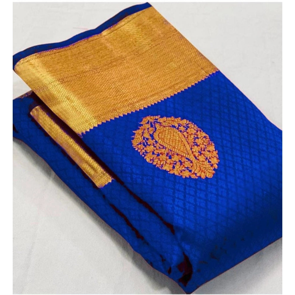 Women'S Soft Lichi Silk Printed Saree With Unstitched Blouse 5