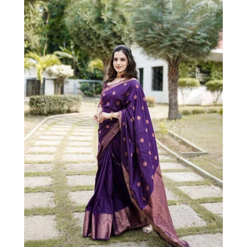 Women'S Soft Lichi Silk Printed Saree With Unstitched Blouse 5