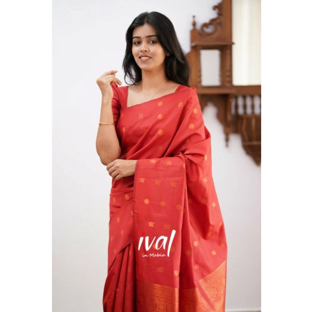 Women'S Soft Lichi Silk Printed Saree With Unstitched Blouse 5