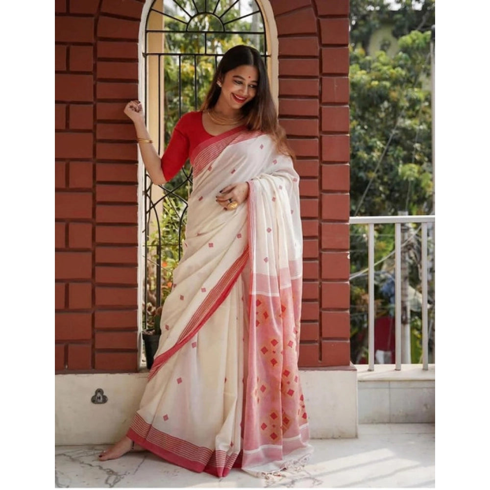 Women'S Soft Lilan Printed Saree With Unstitched Blouse 5.5Mtr