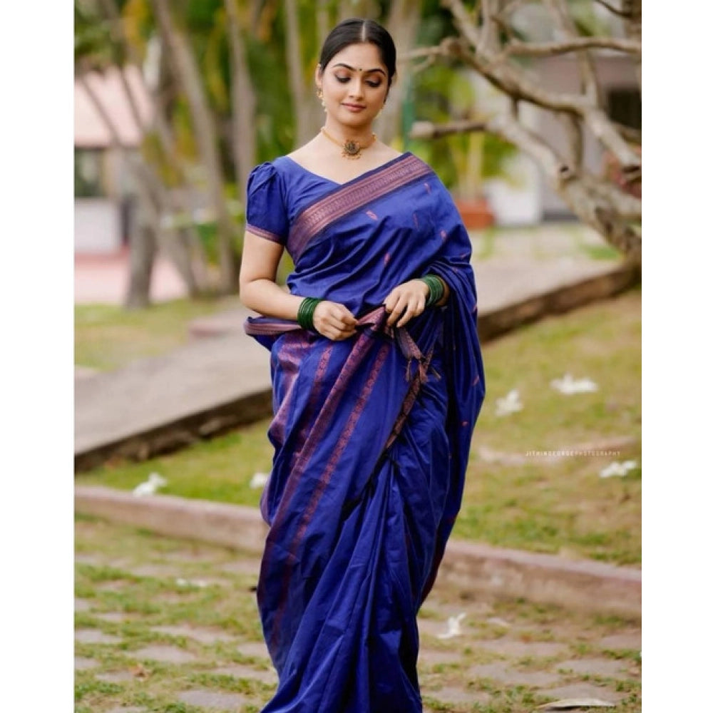 Women'S Soft Lichi Silk Printed Saree With Unstitched Blouse 5