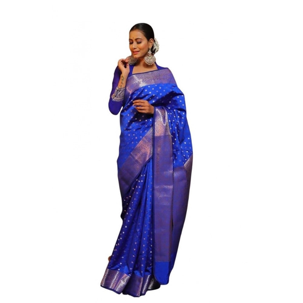 Women'S Soft Lichi Silk Printed Saree With Unstitched Blouse 5
