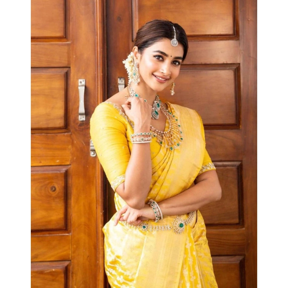 Women'S Soft Lichi Silk Printed Saree With Unstitched Blouse 5