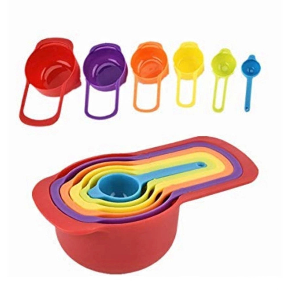 Pack Of 4_Colorful Measuring Cup Spoon Set Stackable Kitchen M