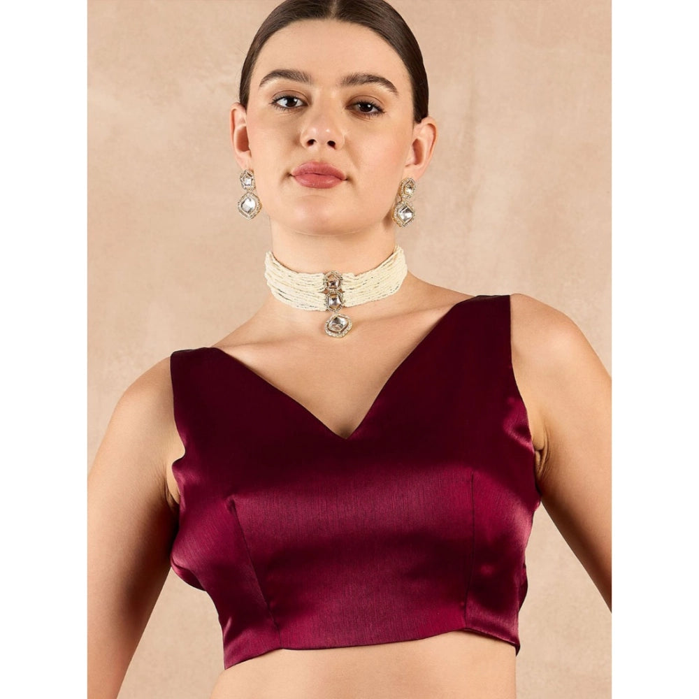 Women'S Jimmy Choo Solid Saree With Unstitched Blouse 5.5Mtr (