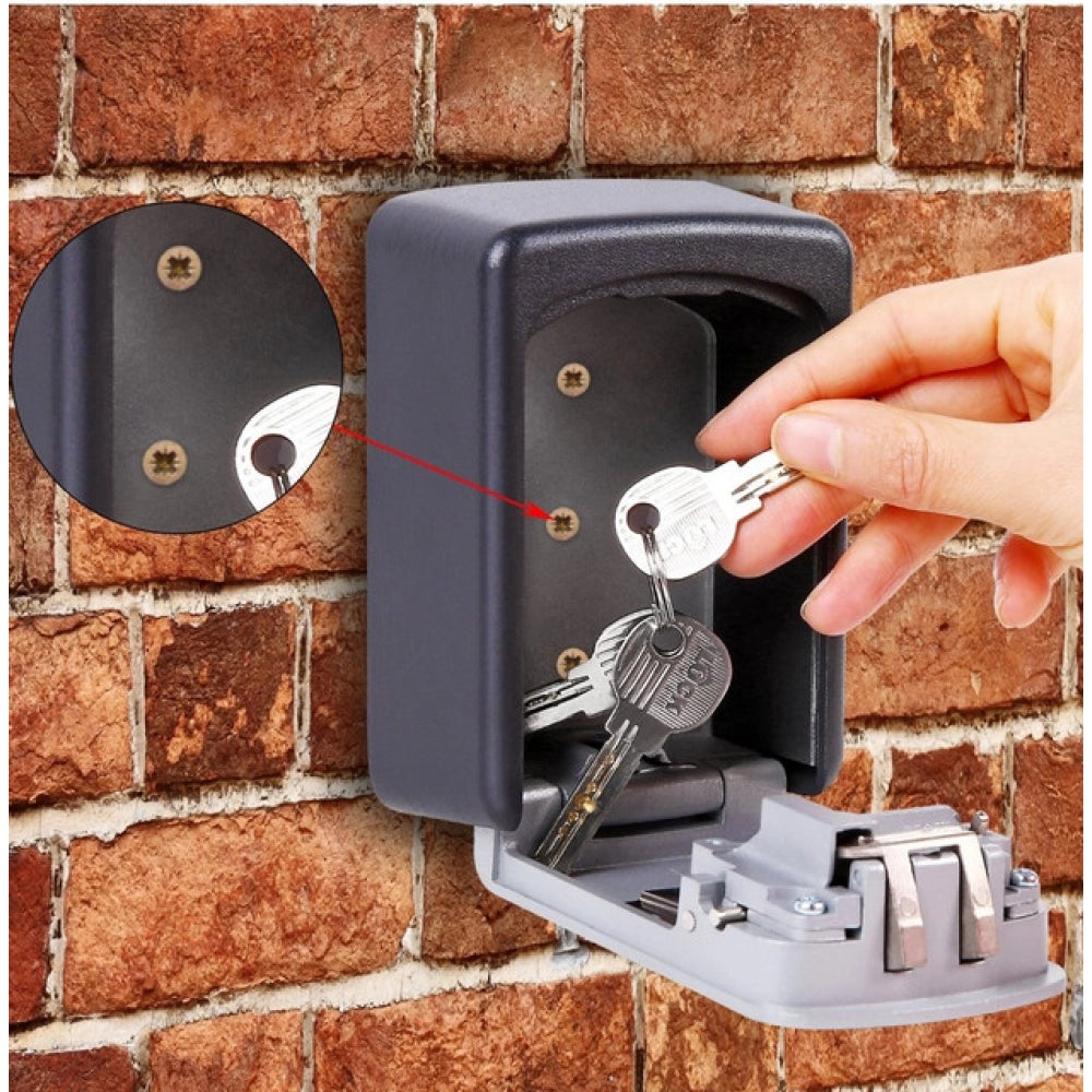 Wall-Mounted Abs Plastic Key Lock Box (Grey-Black )