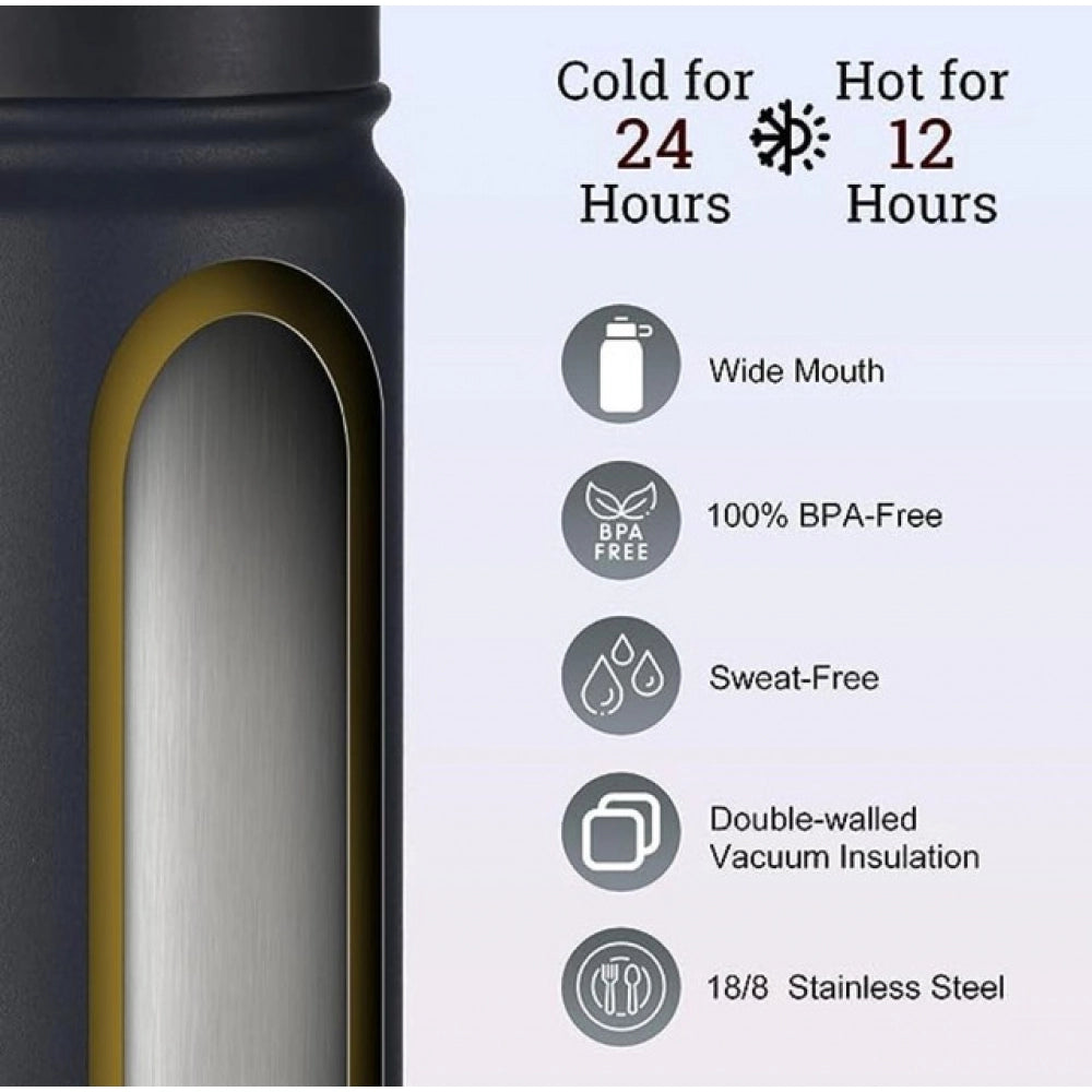 650 Ml Double Wall Insulated Stainless Steel Water Bottle With