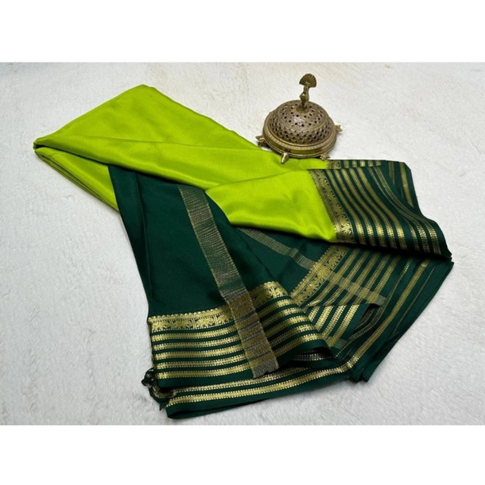 Women'S Crepe Chit Pallu Solid Saree With Unstitched Blouse 5.