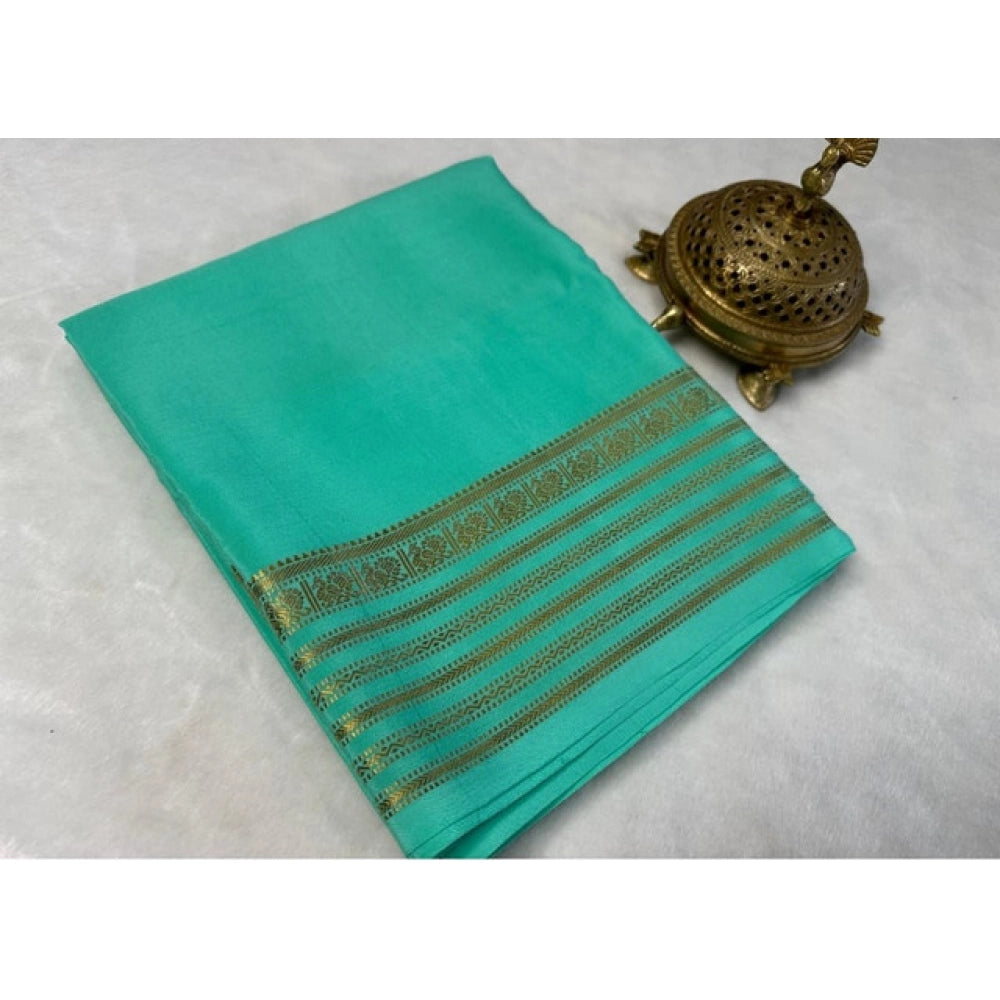 Women'S Crepe Chit Pallu Solid Saree With Unstitched Blouse 5.