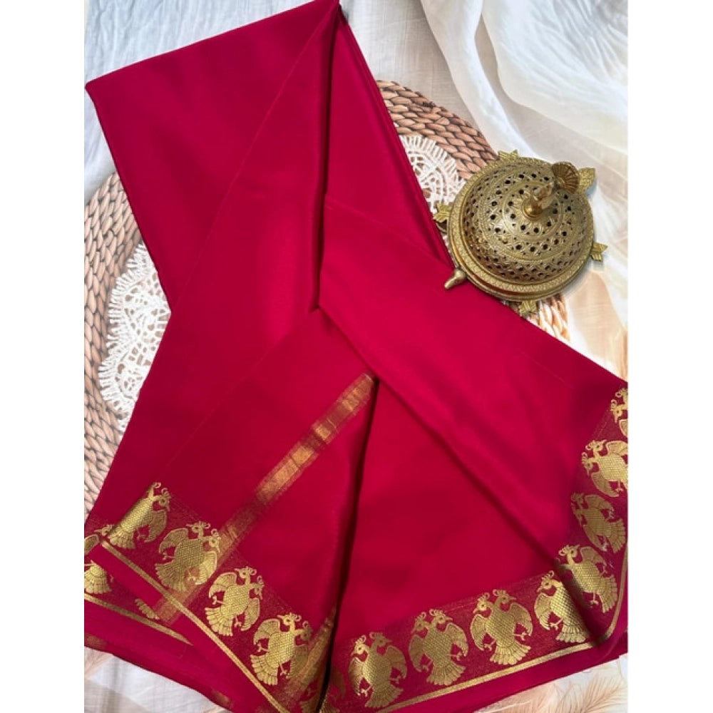 Women'S Crepe Chit Pallu Solid Saree With Unstitched Blouse 5.