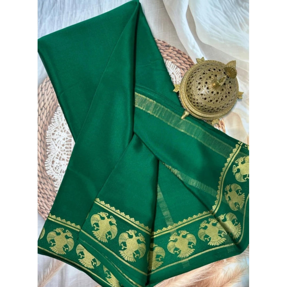 Women'S Crepe Chit Pallu Solid Saree With Unstitched Blouse 5.