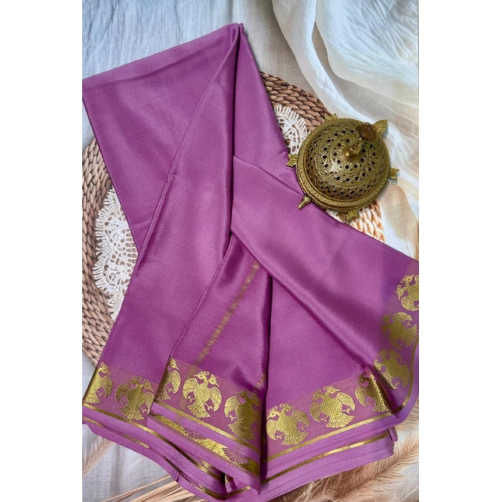 Women'S Crepe Chit Pallu Solid Saree With Unstitched Blouse 5.
