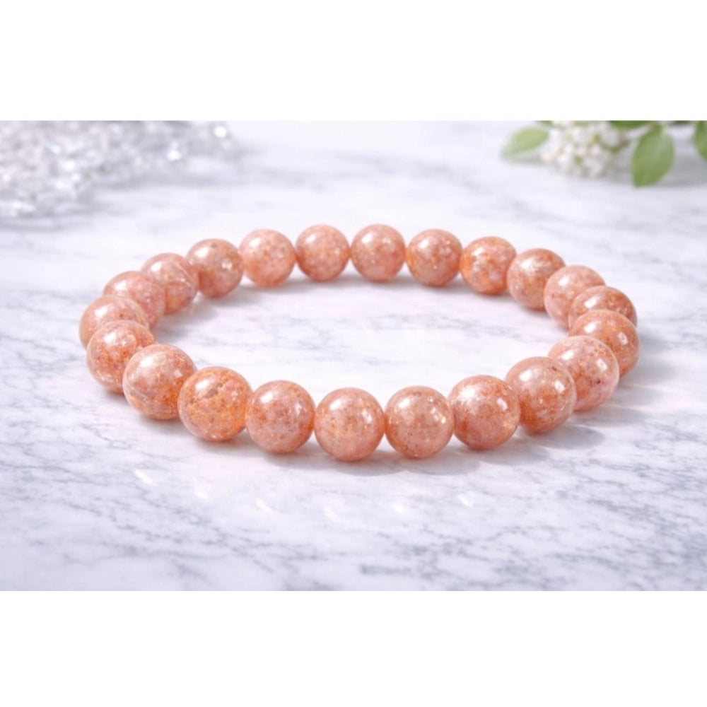 Natural Crystal 8Mm Sunstone Bracelet (Orange)