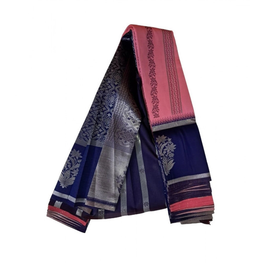 Women'S Soft Silk Wooven Saree With Unstitched Blouse 5.5Mtr (