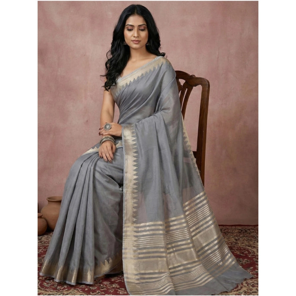 Women'S Cotton Printed Saree With Unstitched Blouse 5.5Mtr (Gr