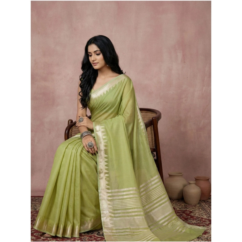 Women'S Cotton Printed Saree With Unstitched Blouse 5.5Mtr (Li
