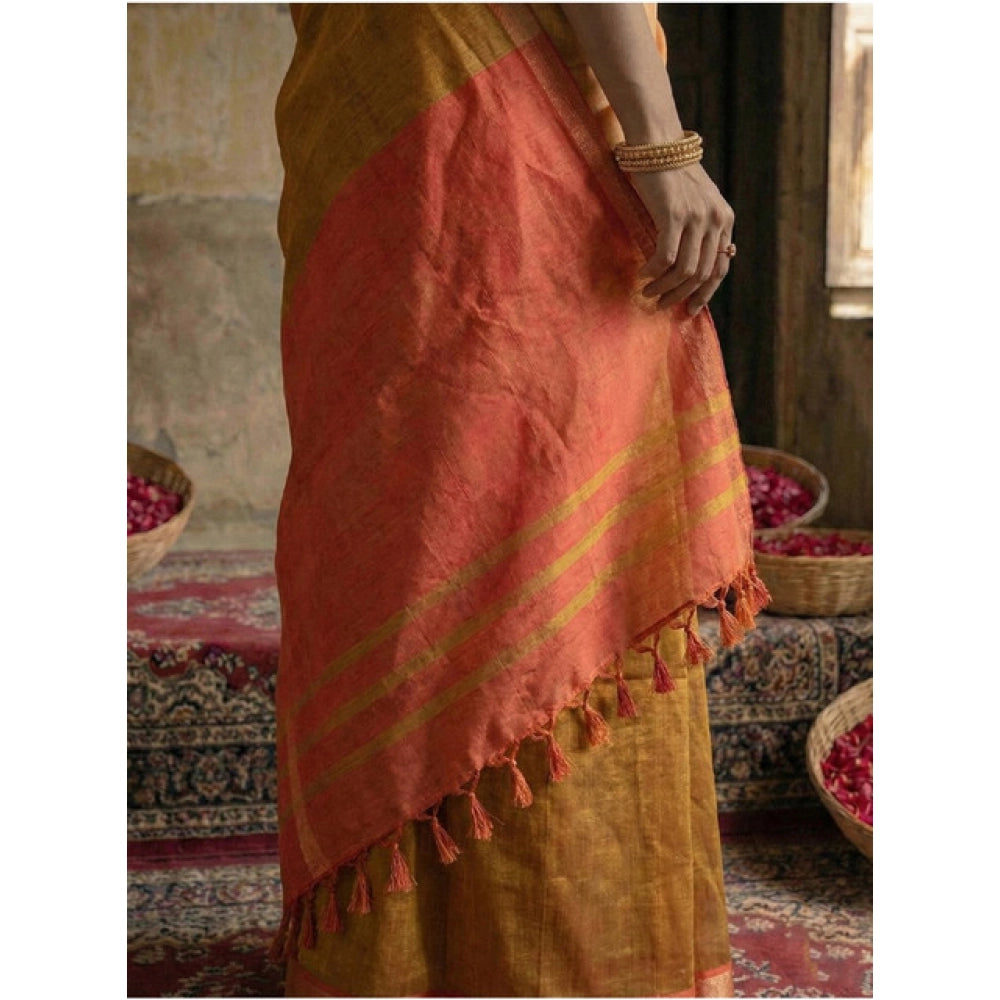 Women'S Cotton Printed Saree With Unstitched Blouse 5.5Mtr (Mu