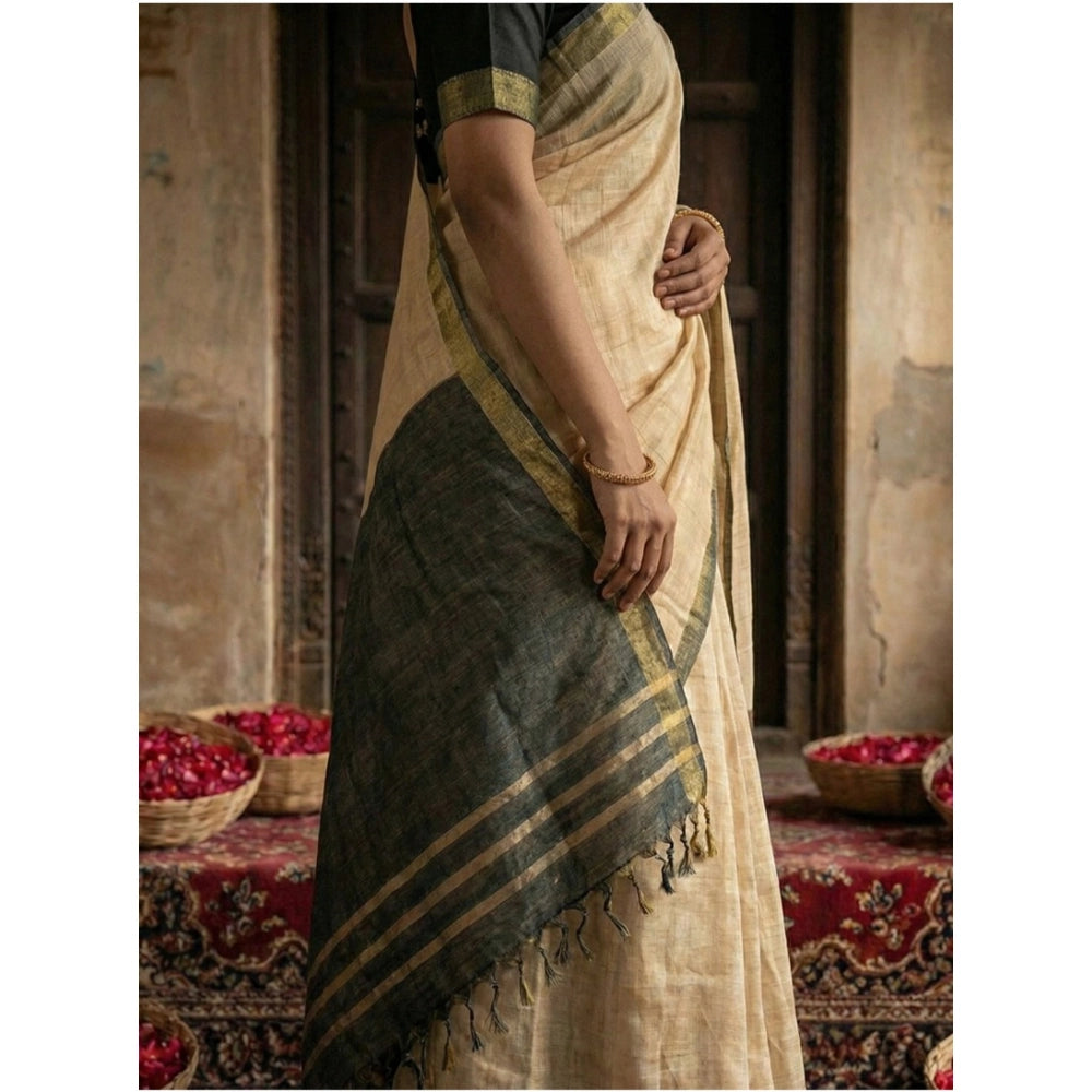 Women'S Cotton Printed Saree With Unstitched Blouse 5.5Mtr (Be