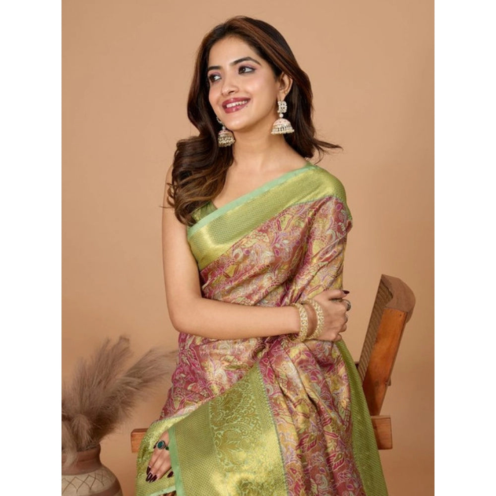 Women's Jacquard Saree With Unstitched Blouse 5.5Mtr (Multicolor) - VANSHELLE