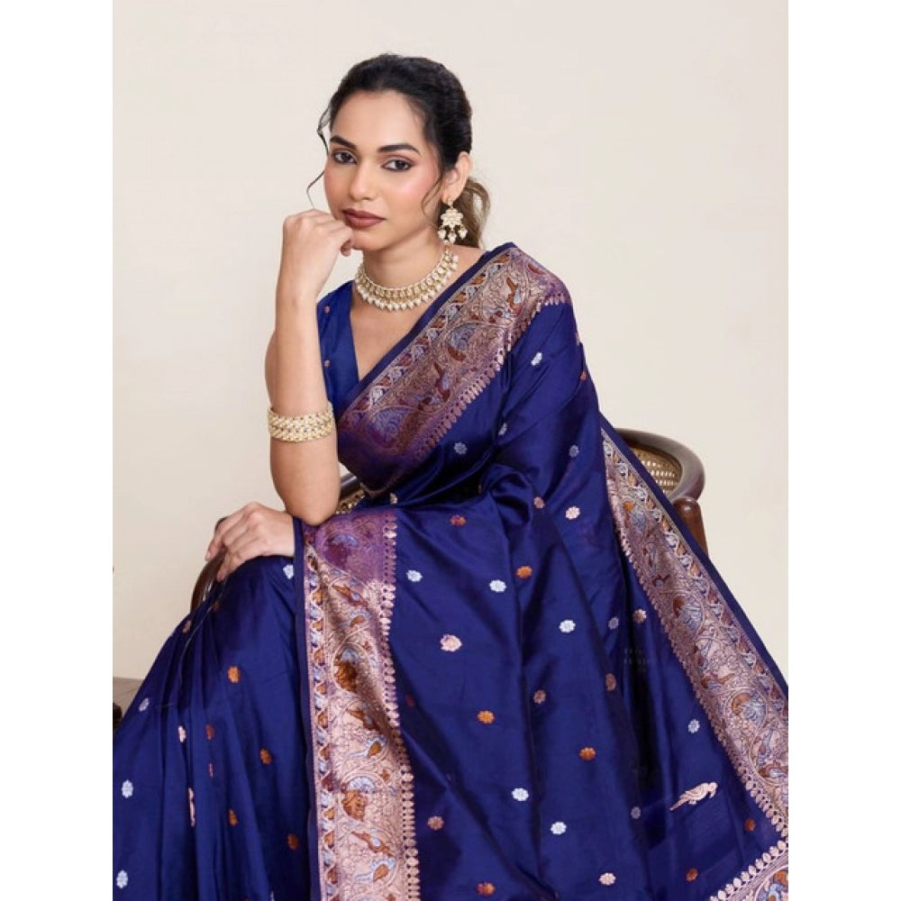 Women'S Jacquard Woven Saree With Unstitched Blouse 5.5Mtr (Na