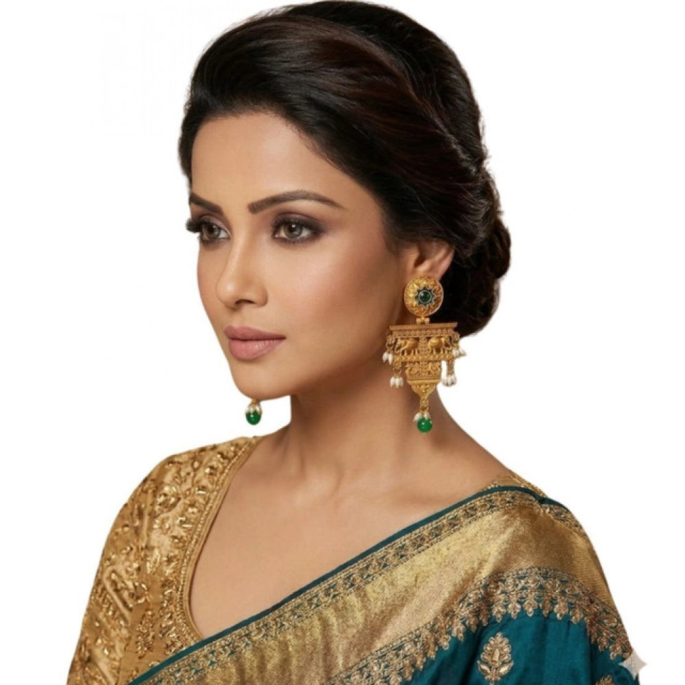 Women'S Zinc Alloy Gold Plated Chandelier Earrings (Multicolor