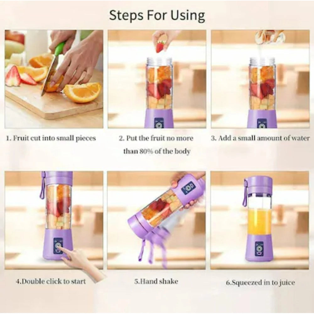 Plastic Solid Electric Usb Juicer (Purple)