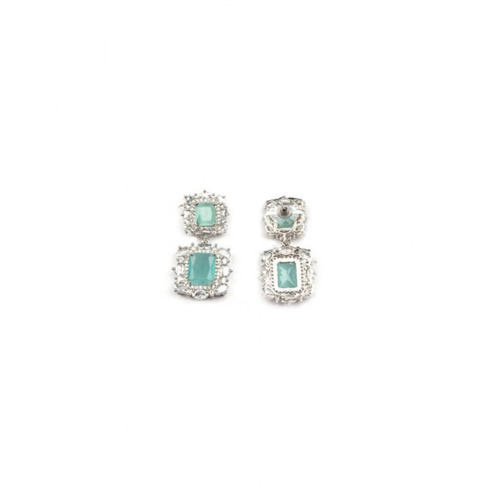 Women'S Brass Silver Plated Pendant Set (Mint)
