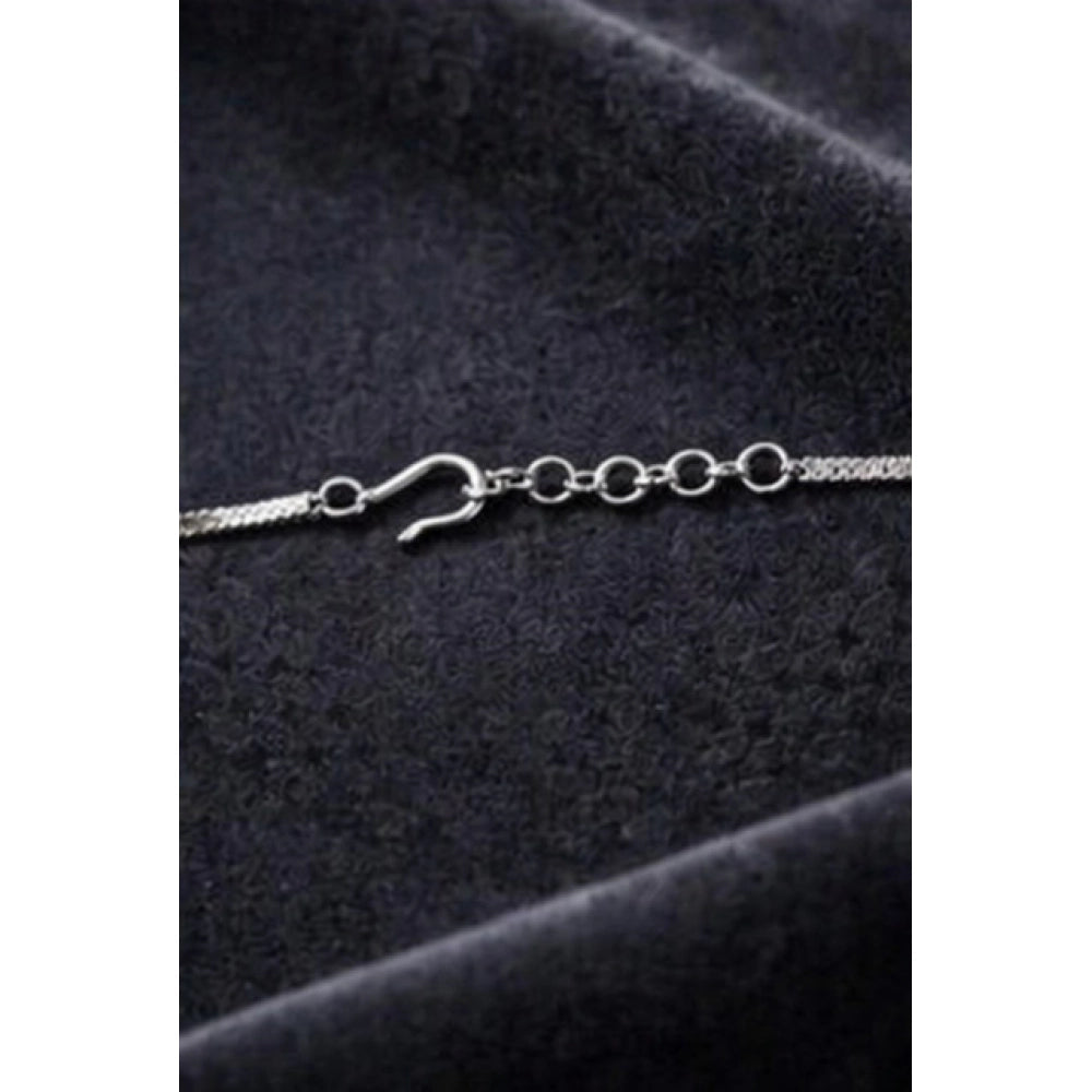 Women'S Brass Silver Plated Necklace Set (Silver)