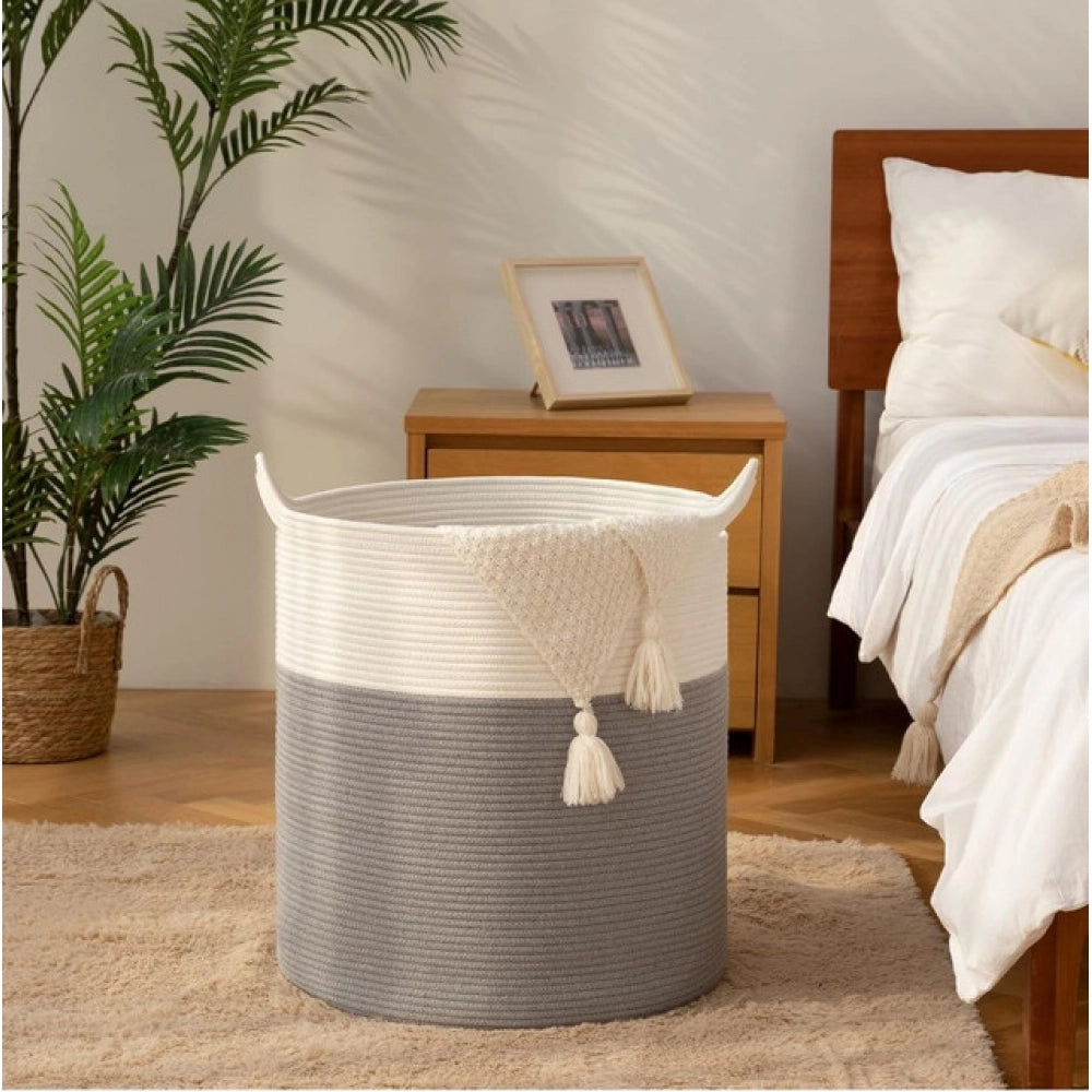 Cotton 12X14 Inch-1 Pcs Storage Basket For Clothes With Out Li