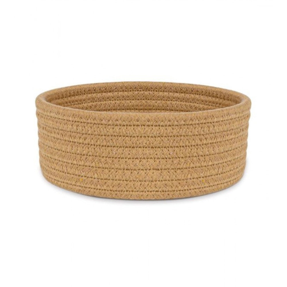 Cotton 8X3 Inch Round 1 Pcs Bedside Organizer With Out Lid (Be