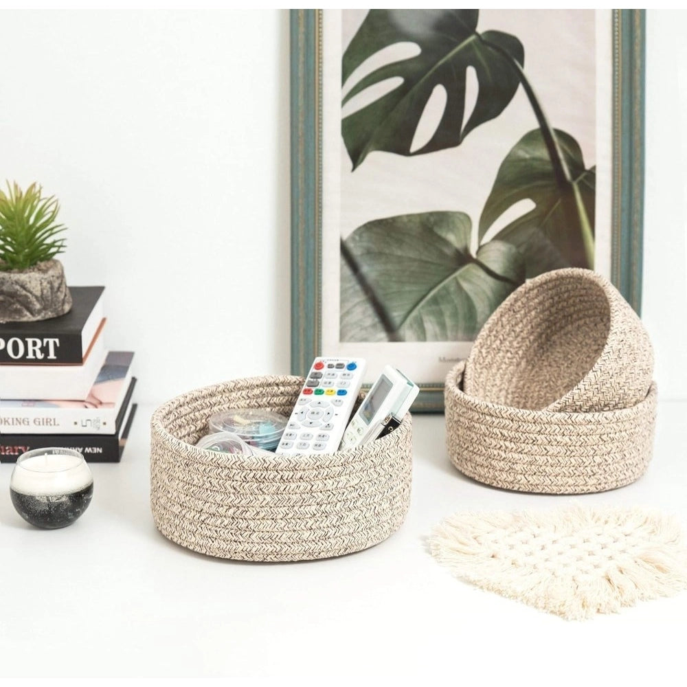 Cotton 8X3 Inch Kidi Round 3 Set Bedside Organizer With Out Li
