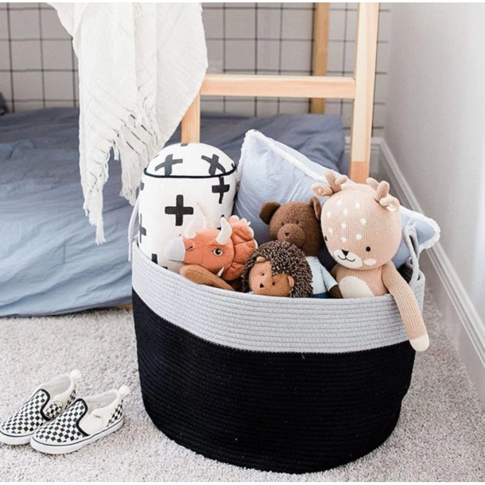 Cotton Pack Of_1 14X12 Inch Laundry Storage Basket For Clothes