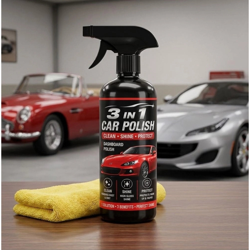 Pack Of 1 3-In-1 Car And Bike Polish Spray Bottles 100 Ml