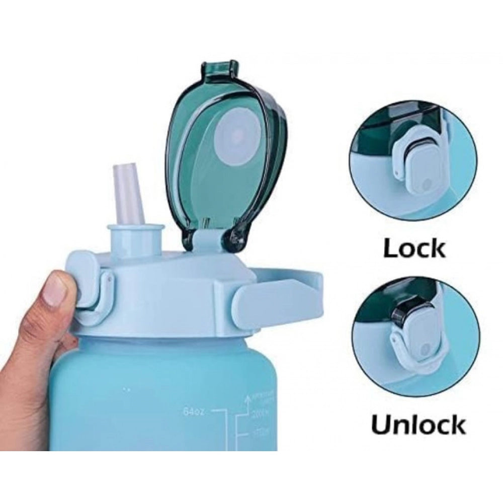 3 Pcs Motivational Leakproof Tritan Water Bottles - Multicolor