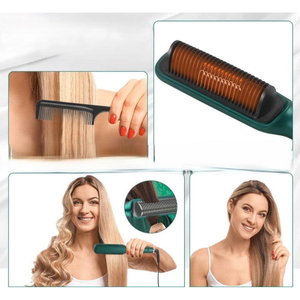 Hair Straightener Comb - Green