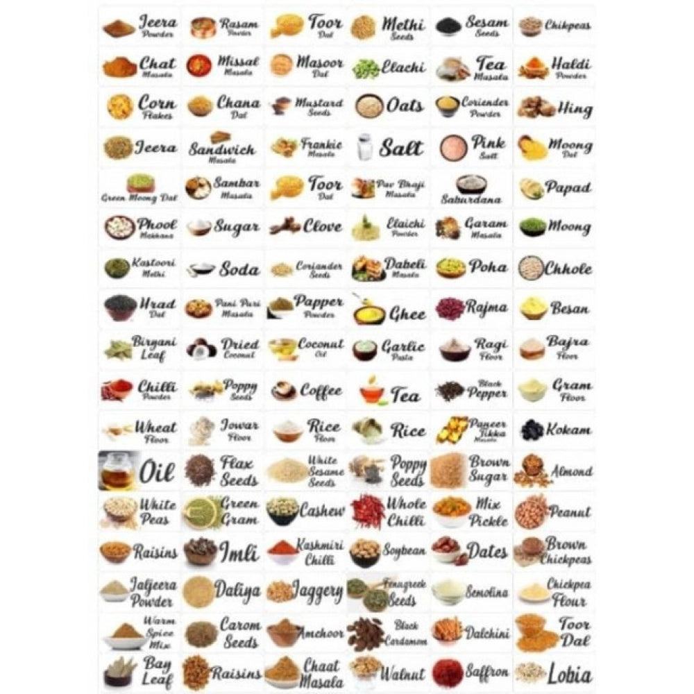 Kitchen Masala Sticker - Pack of 3, Multicolor