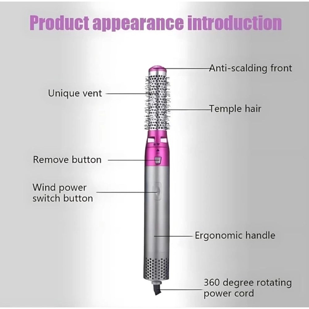 5 in 1 Multifunctional Hair Dryer - Pink
