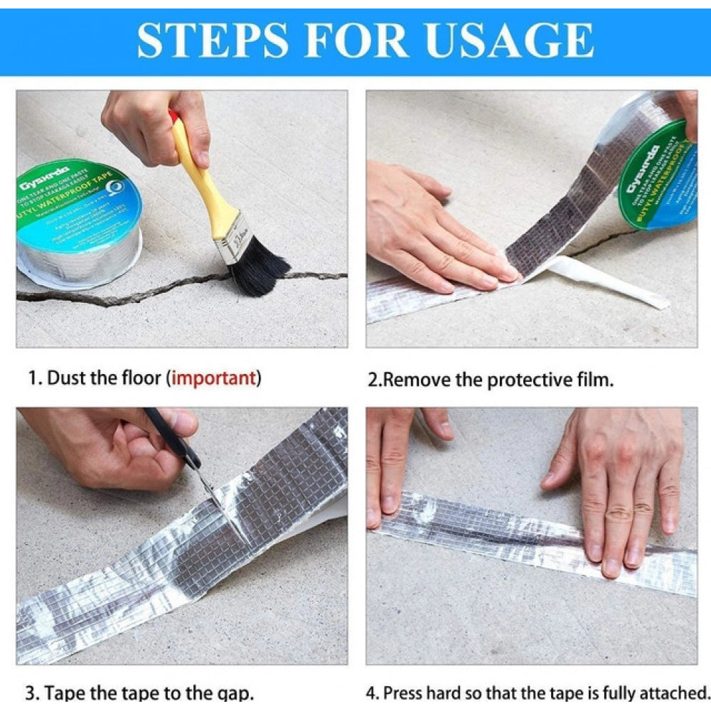 Aluminium Waterproof Foil Tape 2 Inch - Pack of 2, Silver