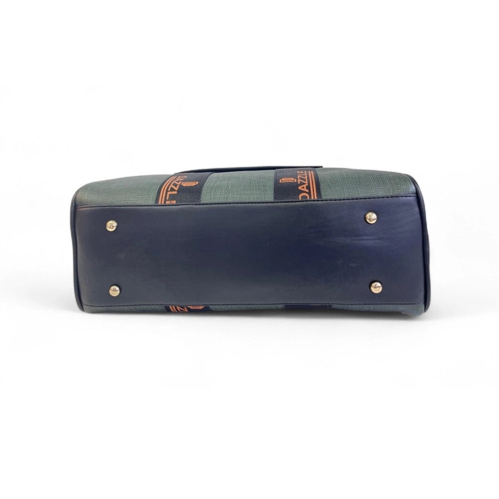 Women's Polyurethane Textured Duffle Bag with Adjustable & Removable Strap (Dark Green)