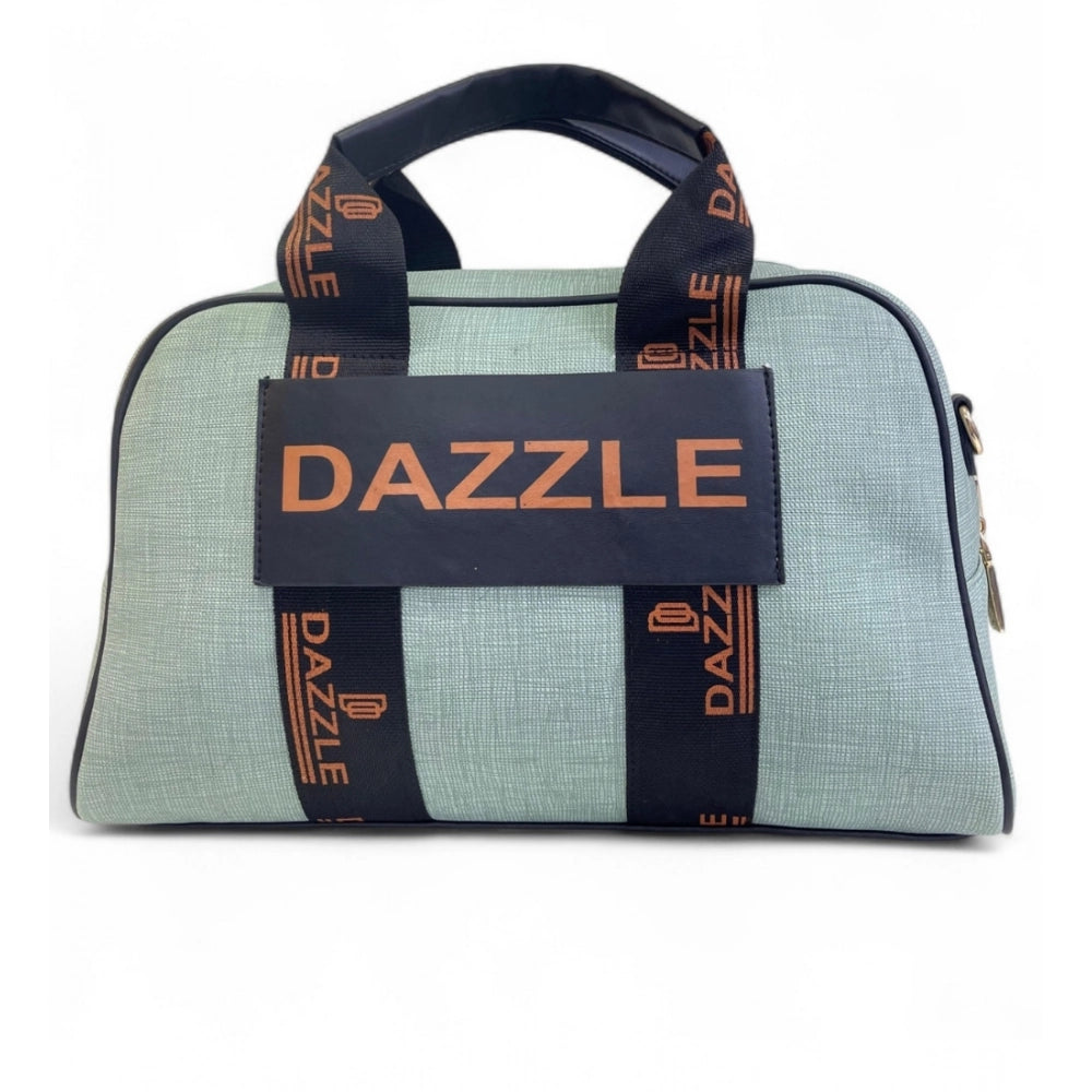 Women's Polyurethane Textured Duffle Bag with Adjustable & Removable Strap (Green)