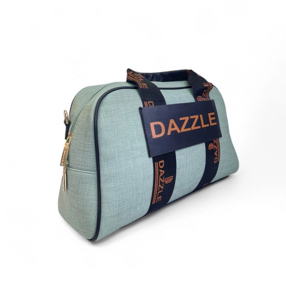Women's Polyurethane Textured Duffle Bag with Adjustable & Removable Strap (Green)