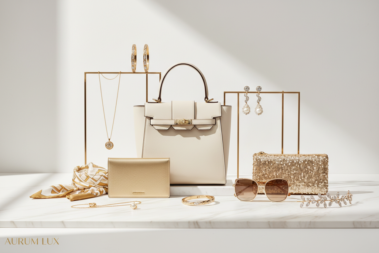 Women's accessories collection featuring handbags, wallets, jewelry and fashion accessories by Vanshelle