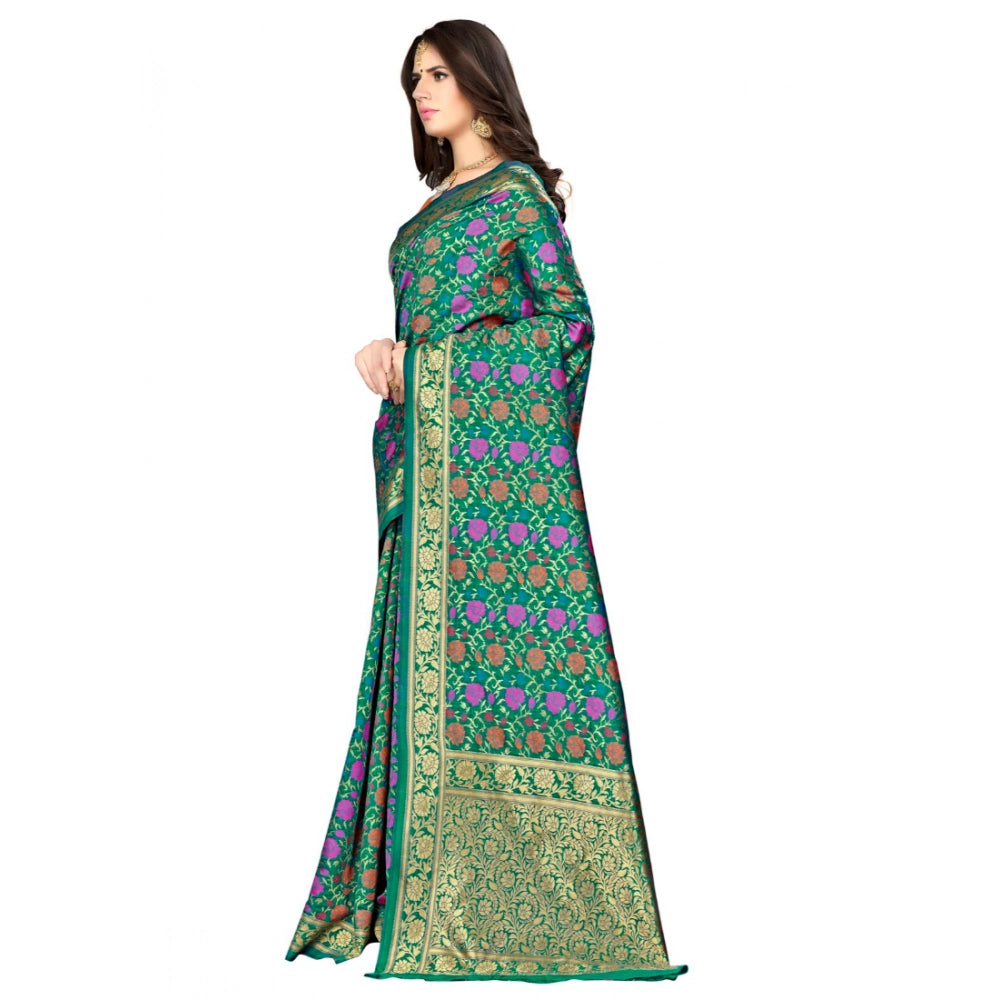 Women'S Banarasi Silk Saree With Blouse (Multi, 5-6Mtr)