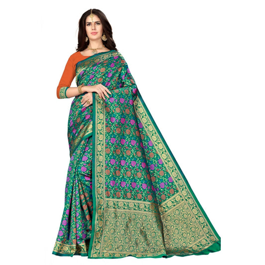Women'S Banarasi Silk Saree With Blouse (Multi, 5-6Mtr)