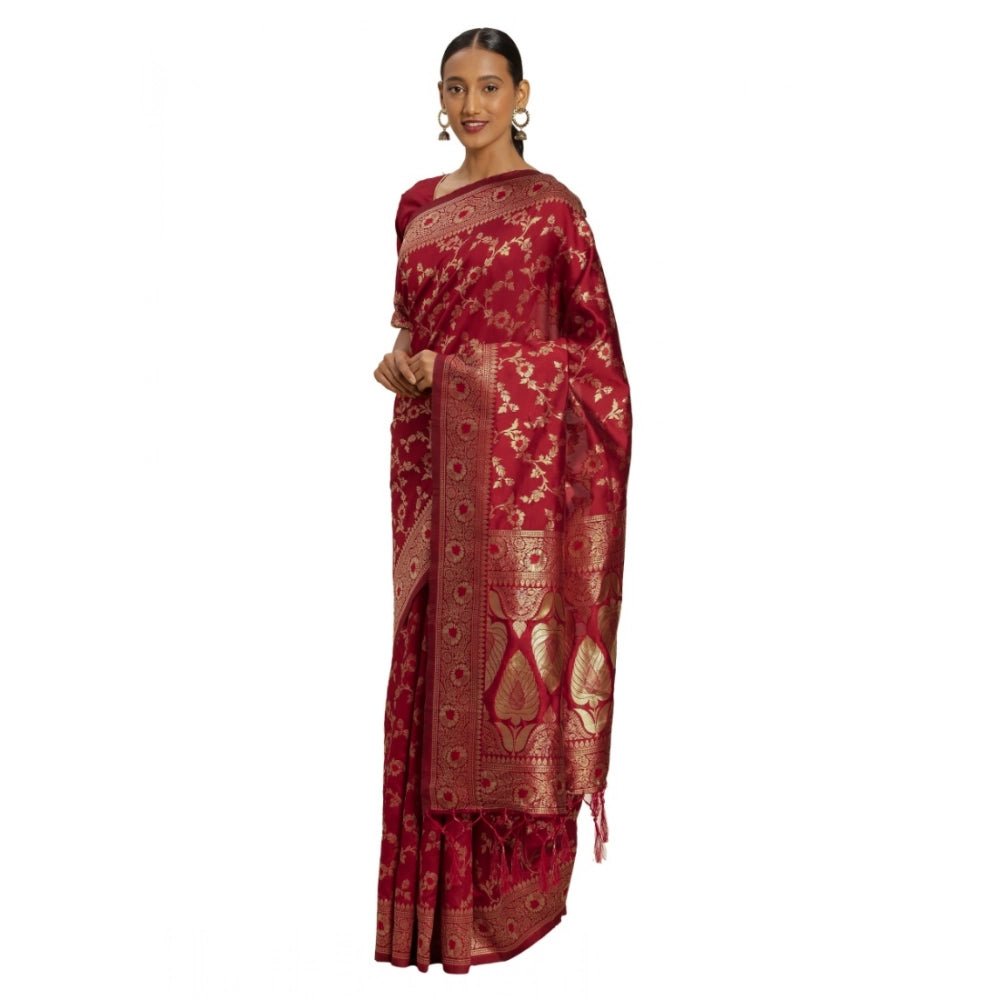 Women'S Banarasi Silk Saree (Red,5-6 Mtrs)