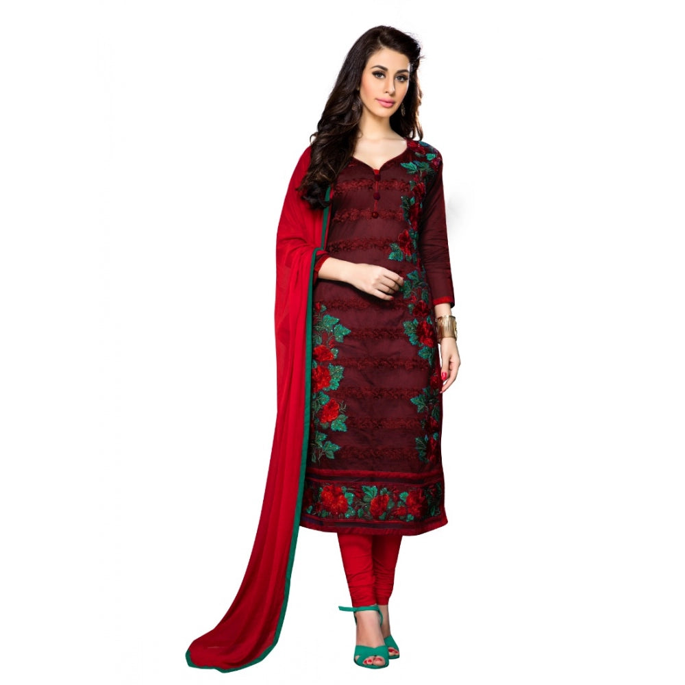 Women'S Cotton Unstitched Salwar Suit-Material With Dupatta (D