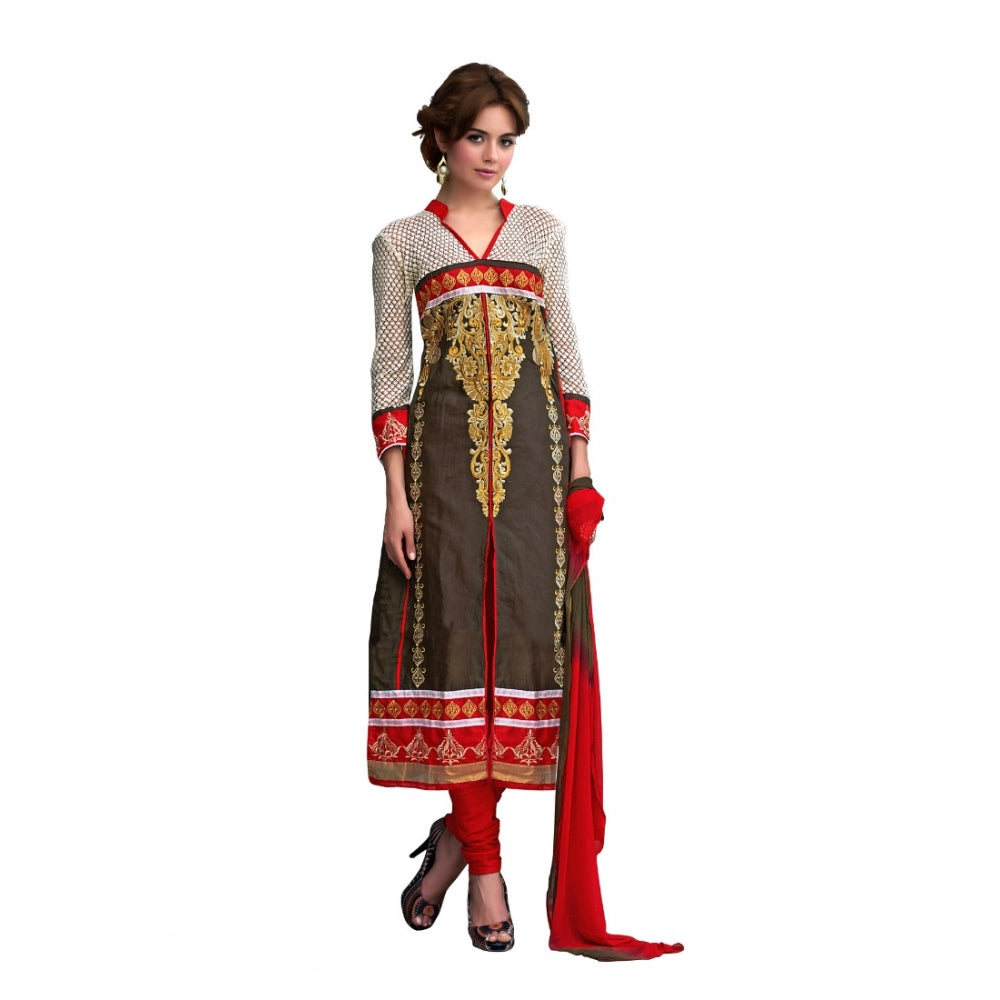 Women'S Glaze Cotton Unstitched Salwar Suit-Material With Dupa