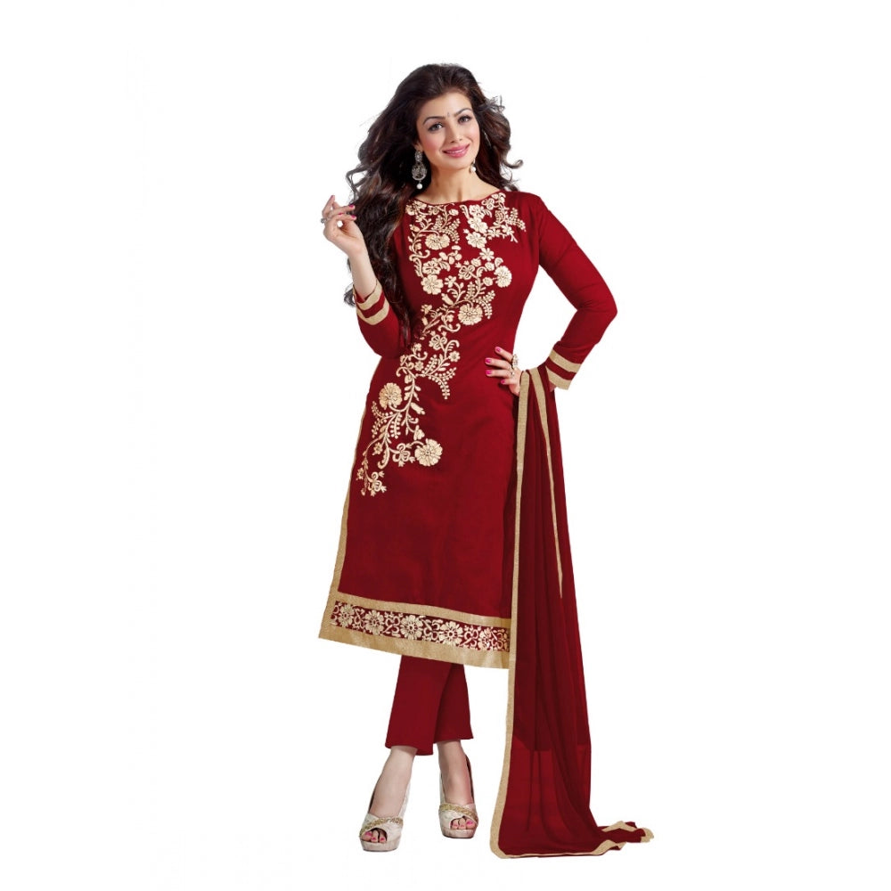 Women'S Chanderi Unstitched Salwar Suit-Material With Dupatta